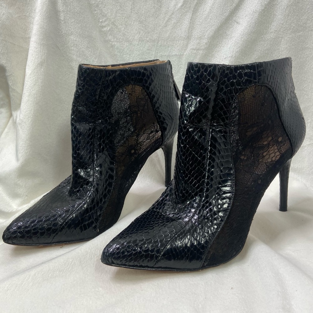 Bcbgmaxazria Ankle Bootie-Snake Python Leather & … - image 1
